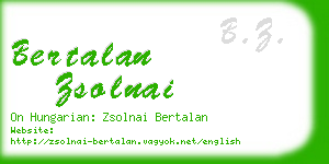 bertalan zsolnai business card